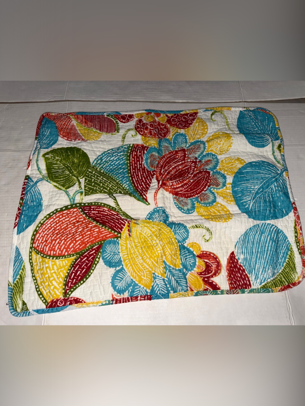 Multicolor Floral Quilted Pillow Sham - Vibrant Garden Print